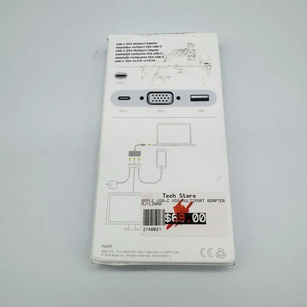 GENUINE APPLE  USB-C to VGA Multiport Adapter - MJ1L2AM/A #101